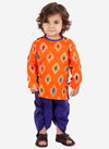 Orange Colour KID1 Ekkat Boys Print Kurta Dhoti Festive Wear Kids Latest Collection K21DB154OR